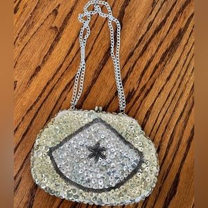 Vintage hand beaded and sequin purse. Made in Hong Kong